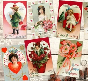 8 Love's Greeting Valentine Cards Tags Embellishments - With or Without Holes - Picture 1 of 3