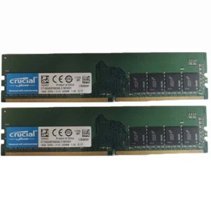 Crucial 2x 16GB 1RX8 PC4-2133P DDR4 17000MHz 288Pin UDIMM Desktop Memory RAM - Picture 1 of 1