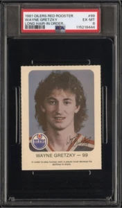 1981 Oilers Red Rooster WAYNE GRETZKY Long Hair In Order #99 PSA 6 - Picture 1 of 2