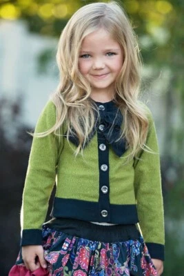 NUEVO CON ETIQUETAS $66 PERSNICKETY VERDE LAZO SUÉTER CÁRDIGAN 12 Foto 1 de 4