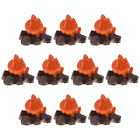  10 Pcs Resin Fire Ornaments Pretend Play Camping Toys Fake Decoration