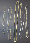 Lot of 9 Vintage Faux Pearl Necklaces Costume Jewelry Various Eras