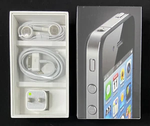 Apple iPhone 4 Noir/Noir 8Go Boîte Vide avec Accessoires Scellé Neuf - Photo 1 sur 6