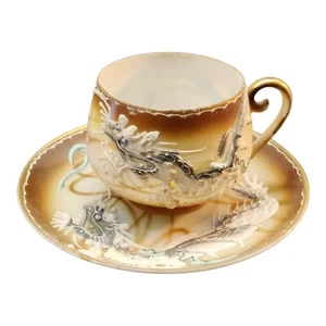 Vintage Dragonware Geisha Lithopane Tea Cup and Saucer - Picture 1 of 12