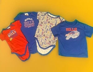 Boys 18M Buffalo Bills Mafia NFL Team Apparel Bundle 3 Jump Suits And 1 T-Shirt - Picture 1 of 17