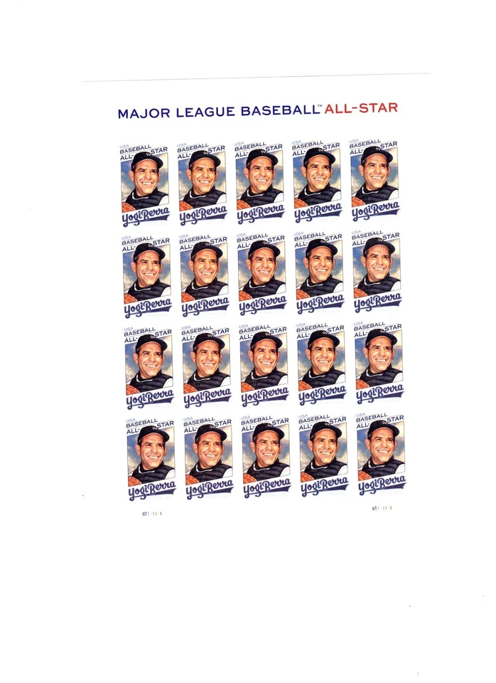 S#5608, Yogi Berra, MLB Béisbol - Panel de 20 Estampillas Forever-2021-MNH Foto 1 de 1