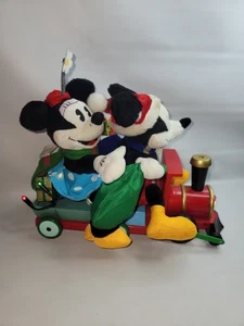 Vintage Gemmy Animated Mickey and Minnie Xmas Train Working Great  - Picture 1 of 3