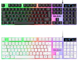 RGB Backlit Mechanical Gaming Keyboard 98 Keys USB Wired Ergonomic for PC/Laptop - Picture 1 of 4