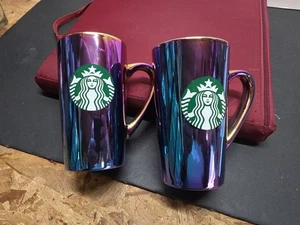 2 holografische 2022 Starbucks schillernde Feiertage Sammler Kaffeebecher Tasse 16 Unzen - Bild 1 von 11