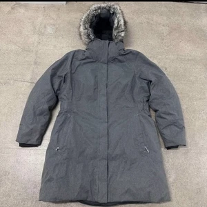 Women's North Face 550 Dry Vent Arctic Goose Down Parka Faux Fur Hood Gray XXL - Picture 1 of 10