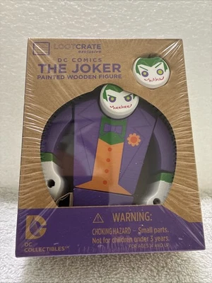 DC Comics The Joker Painted Wooden Figure Loot Crate Exclusive Batman NEW/SEALED - Image 1 of 3