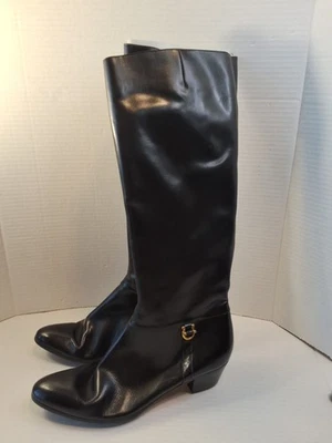Salvatore Ferragamo Mujer Botas Negras Tacón Alto Talla 10 AA Hechas en Italia Foto 1 de 4