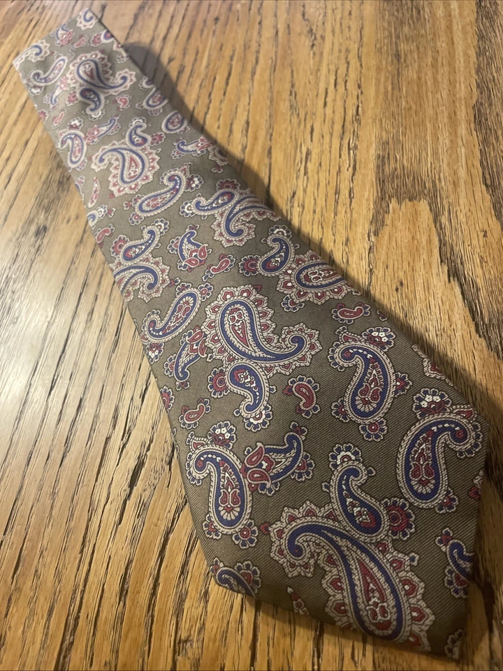 Corbata vintage usada en excelente estado colección Mikael York seda cachemira hecha en EE. UU. para hombre Foto 1 de 4