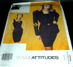 Vogue Attitudes Badgley Mischka Chaqueta Vestido Disfraz Costura Patrón 12-16 Sin Cortar - Imagen 1 de 3