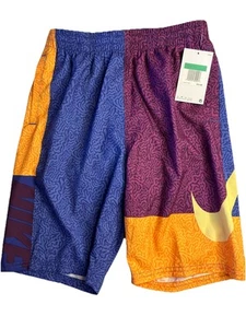 Nike Swim Trunks Blue Purple Orange Swoosh Size Youth X Large Bathing Suit Boys - Picture 1 of 10