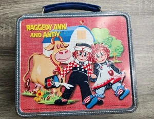 Vintage 1973 "Raggedy Ann and Andy" Aladdin Metall Brotdose - Bild 1 von 8