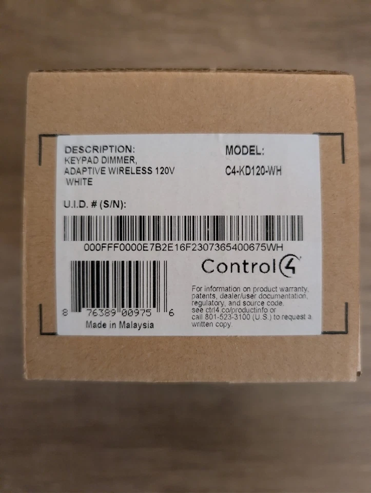 Control 4 C4-KD120 Wireless Keypad Dimmer - White