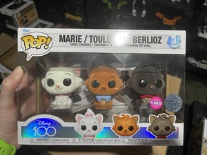 The Aristocats Marie Toulouse Berlioz Flocked Disney Funko Pop 3 Pack Special Ed - Picture 1 of 11
