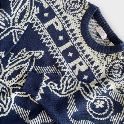 Suéter Pullover Gitano Para Hombre Vintage Spirit Holiday Grande Azul Marino Cuello Redondo Foto 1 de 4