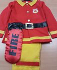 Childrens Red Firefighter Fancy Dress Costume with Hat Aged 8-10 Years