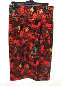 Falda Lápiz Geométrica LuLaRoe Azul Amarillo Naranja Negro S - Imagen 1 de 4