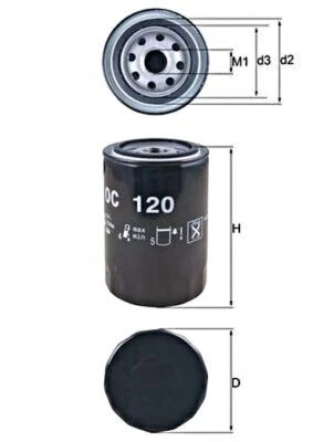 Filtro de aceite MAHLE para TOYOTA VW DAIHATSU Celica Corolla Corona Cressida V EFL119 Foto 1 de 2