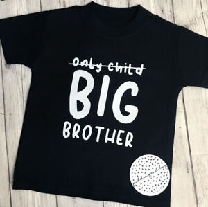 only child PROMOTED TO BIG BROTHER T-SHIRT PREGNANCY BABY ANNOUNCEMENT TOP