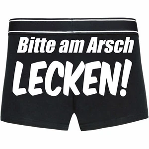 Boxershort Herren hinten Bitte am Arsch lecken - lustiges Motiv - Spruch 29 - Bild 1 von 15