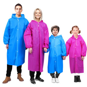 MOVTOTOP 4PCS Reusable Rain Ponchos Emergency Raincoat Adults and Children