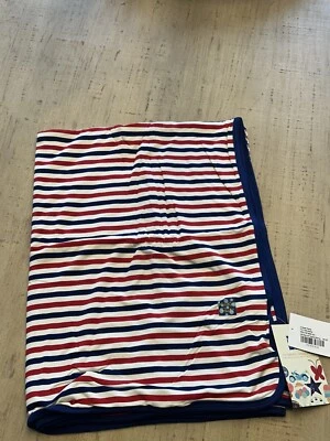 BNWT KICKEE PANTS USA STRIPE With Flag Blue Backing Toddler Blanket - Image 1 of 4