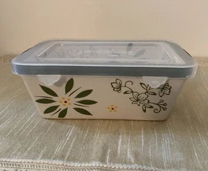 Temptations 12oz Old World Confetti Mini Loaf Pan Green w/lid - Picture 1 of 11