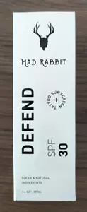 NEW! Mad Rabbit Defend Tattoo Sunscreen (SPF 30) 3.4oz. tube in box - Picture 1 of 4