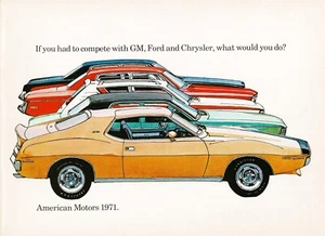 1971 AMC Javelin AMX Matador Hornet Gremlin Ambassador Deluxe Sales Brochure - Picture 1 of 1