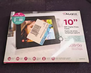 WiFi Digital Photo Frame 10” w/ Touchscreen Aluratek 8GB AWDMPF110F New Sealed - Picture 1 of 6
