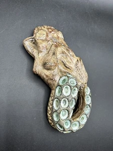Whimsical Mermaid Hanging Wall Decor Sea Foam Green Neutral Glaze Ocean Beach - Picture 1 of 9