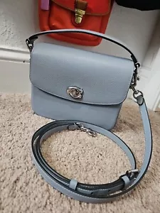 🌺🌹Coach Polished Pebbled Leather Cassie Crossbody 19 GRAY - Picture 1 of 10