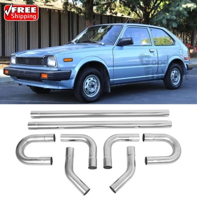 For Honda Civic 1980-2015 8Pcs/Set 2.5" OD Exhaust Pipe Tip DIY Stainless Steel Foto 1 de 4