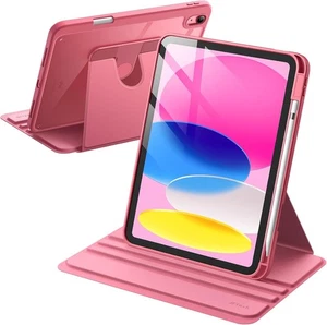 JETech Rotating Case for iPad (A16) 11th/10th Generation (2025/2022) Pink - Picture 1 of 7