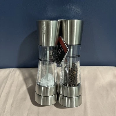 Juego 2 Molinillos de Sal y Pimienta Ajustables de Acero Inoxidable Cole & Mason Derwent 7.5" Foto 1 de 3