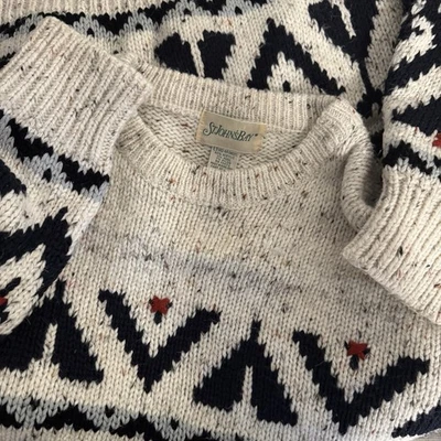 Vintage St. John's Bay Wool Blend Sweater Men’s Large Tall Fair Isle Geometric - Image 1 of 4