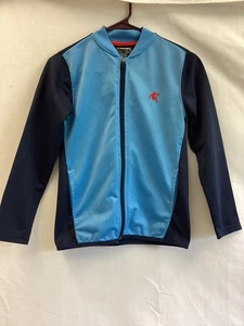 AND1 Jacket Youth Large Blue Black Full Zip Basketball Track Activewear Logo Top - Picture 1 of 8