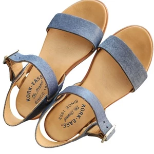 Kork-Ease Yucca blaue Damen-Ledersandalen mit Knöchelriemen Größe 6M - Bild 1 von 14