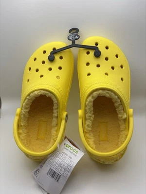 Zueco Crocs Hombre y Mujer Clásico Forrado Amarillo 203591 M Talla 4 W Talla 6 NUEVO Foto 1 de 4