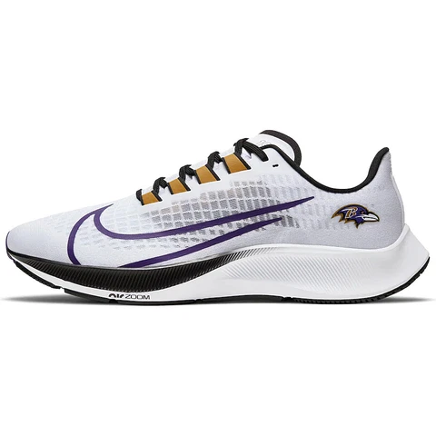 Baltimore Ravens Nike Unisex Zoom Pegasus 37 Running Training Shoes Men's NFL Cover