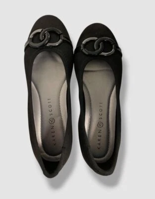 Zapato plano de ballet Karen Scott negro Amandaa sin cordones talla 5/6 para mujer Foto 1 de 4