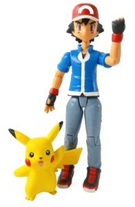 Pokemon ASH KETCHUM & PIKACHU Action Figure Toy Set di Tomy ECCELLENTE - Foto 1 di 10