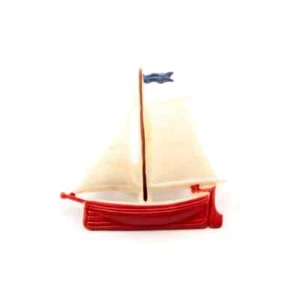 Vintage Deko Zelluloid Kunststoff Segelboot Pin Brosche - Bild 1 von 2