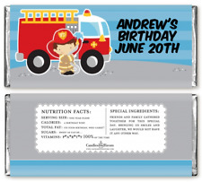 Future Firefighter Personalized Birthday Party Candy Bar Wrappers - Candy Favor