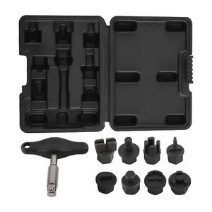 Engine Oil Drain Plug Removal Tool Kit for Ford Lincoln Chrysler Jeep 8PC Set - Picture 1 of 11
