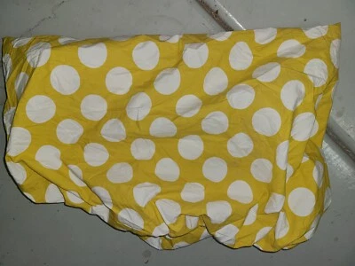 Land of Nod "Yellow with Large White Dots" Crib Fitted Sheet - Image 1 of 2